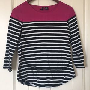Color Block Stripped Long Sleeve Top